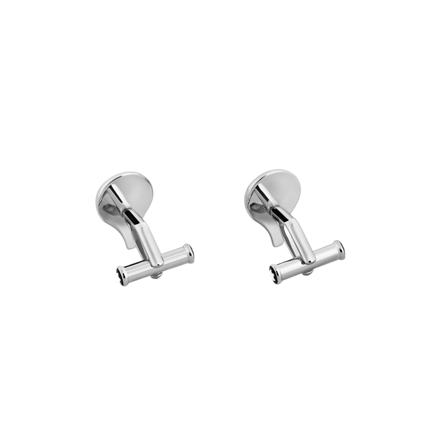 A pair of Montblanc, Meisterstück Around The World In 80 Days cufflinks in steel depicting a hot air balloon with the black and white Montblanc emblem on the clasps.