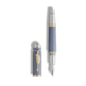 Montblanc, Writers Edition Homage to Johann Wolfgang von Goethe Limited Edition Fountain Pen A Montblanc, Writers Edition Homage to Johann Wolfgang von Goethe Limited Edition Fountain Pen crafted in blue precious resin with gold and platinum-coated fittings and a solid gold nib.