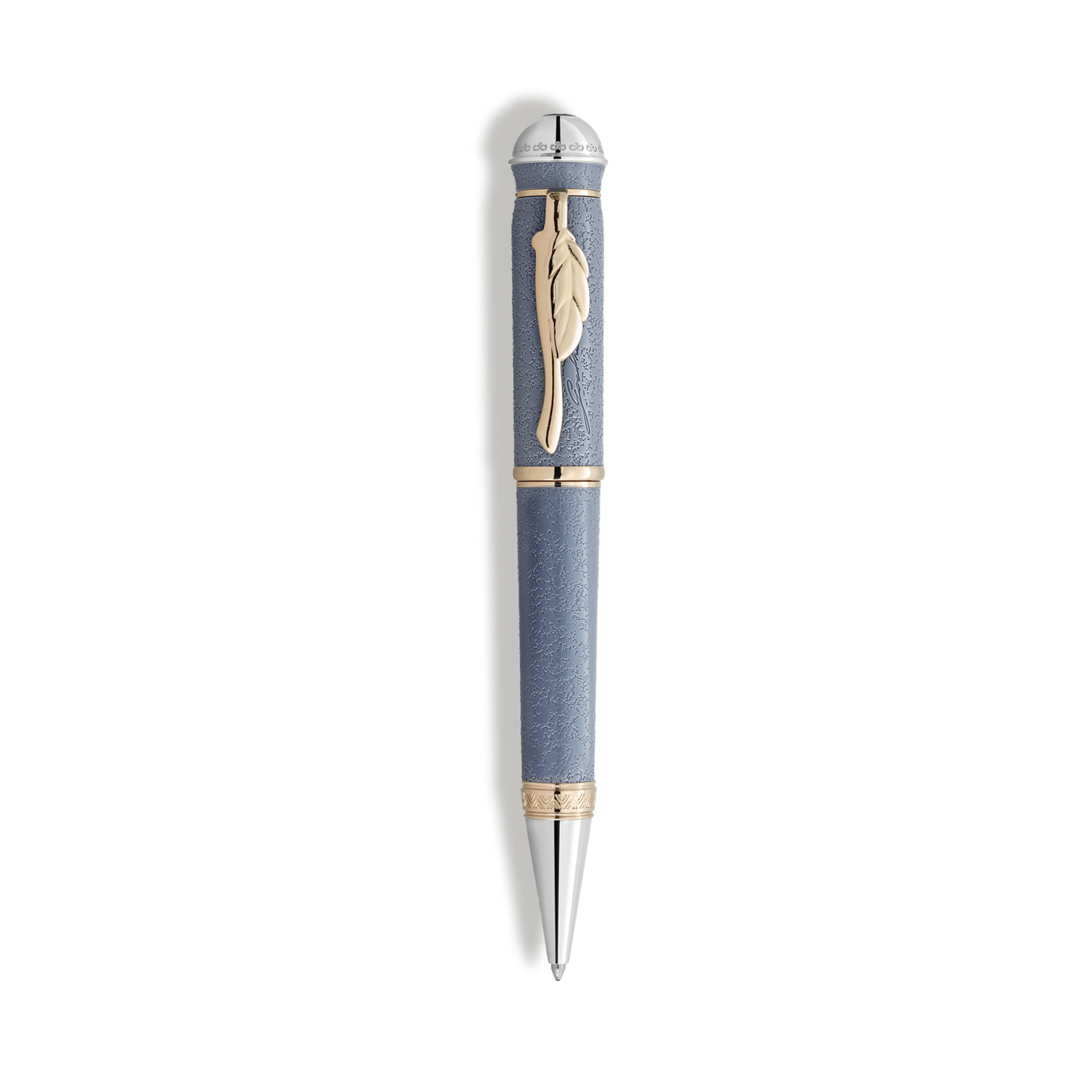 Montblanc, Writers Edition Homage to Johann Wolfgang von Goethe Limited Edition Ballpoint Pen A Montblanc, Writers Edition Homage to Johann Wolfgang von Goethe Limited Edition Ballpoint Pen crafted in blue precious resin with gold and platinum-coated fittings.