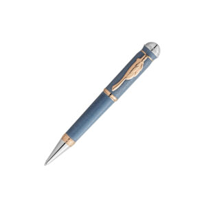 A Montblanc, Writers Edition Homage to Johann Wolfgang von Goethe Limited Edition Ballpoint Pen crafted in blue precious resin with gold and platinum-coated fittings.