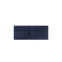 A Montblanc, Meisterstück wallet crafted in luxurious ink blue leather with six credit card slots with a compartment for banknotes and two additional small pockets.