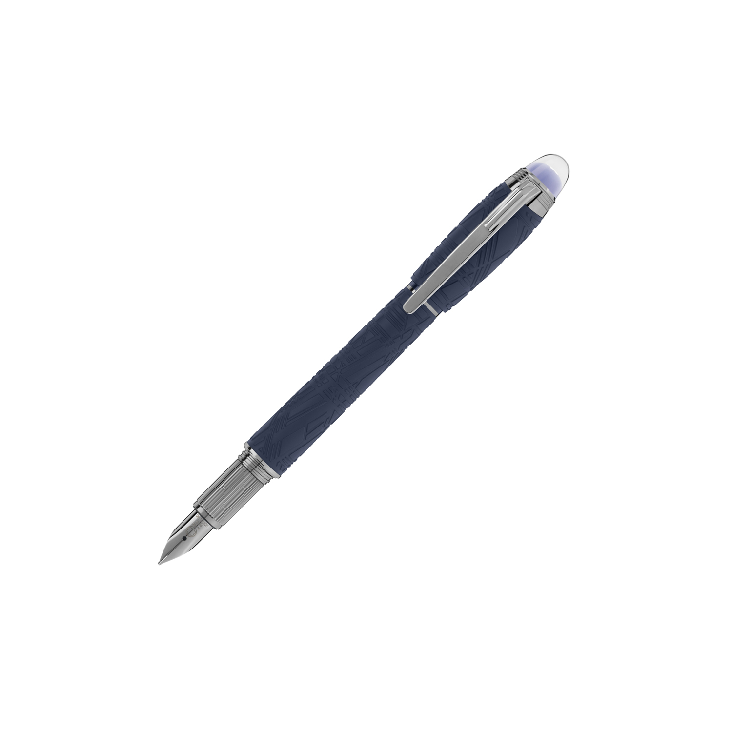 Montblanc, StarWalker Space Blue Resin Fountain Pen A Montblanc, StarWalker Space Blue Resin Fountain Pen crafted in blue precious resin with all metal parts coated in dark ruthenium and a hand-crafted rhutenium-coated Au 585 gold nib.