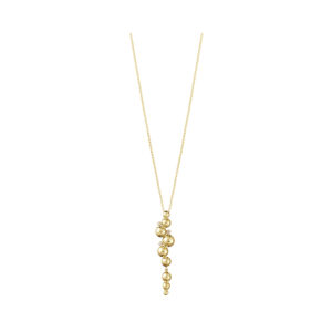 An 18ct yellow gold pendant and chain set with three white diamonds from Georg Jensen's Moonlight Grapes collection.