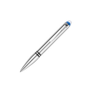 A Montblanc, StarWalker Metal Ballpoint pen with all metal parts with a platinum-coated clip, barrel and cap featuring the Montblanc embelm in the translucent dome.