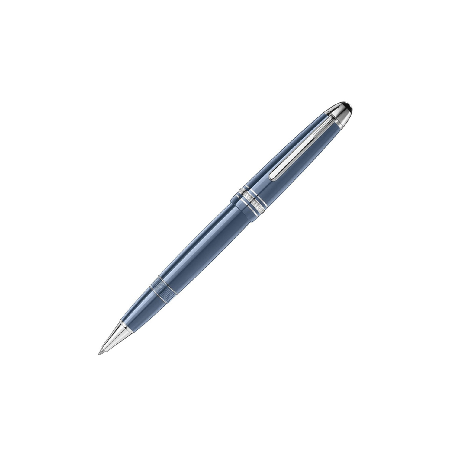 The Meisterstück Glacier LeGrand Rollerball pen with blue gray colored precious resin is inspired by the mystical glaciers of the Mont Blanc mountain.