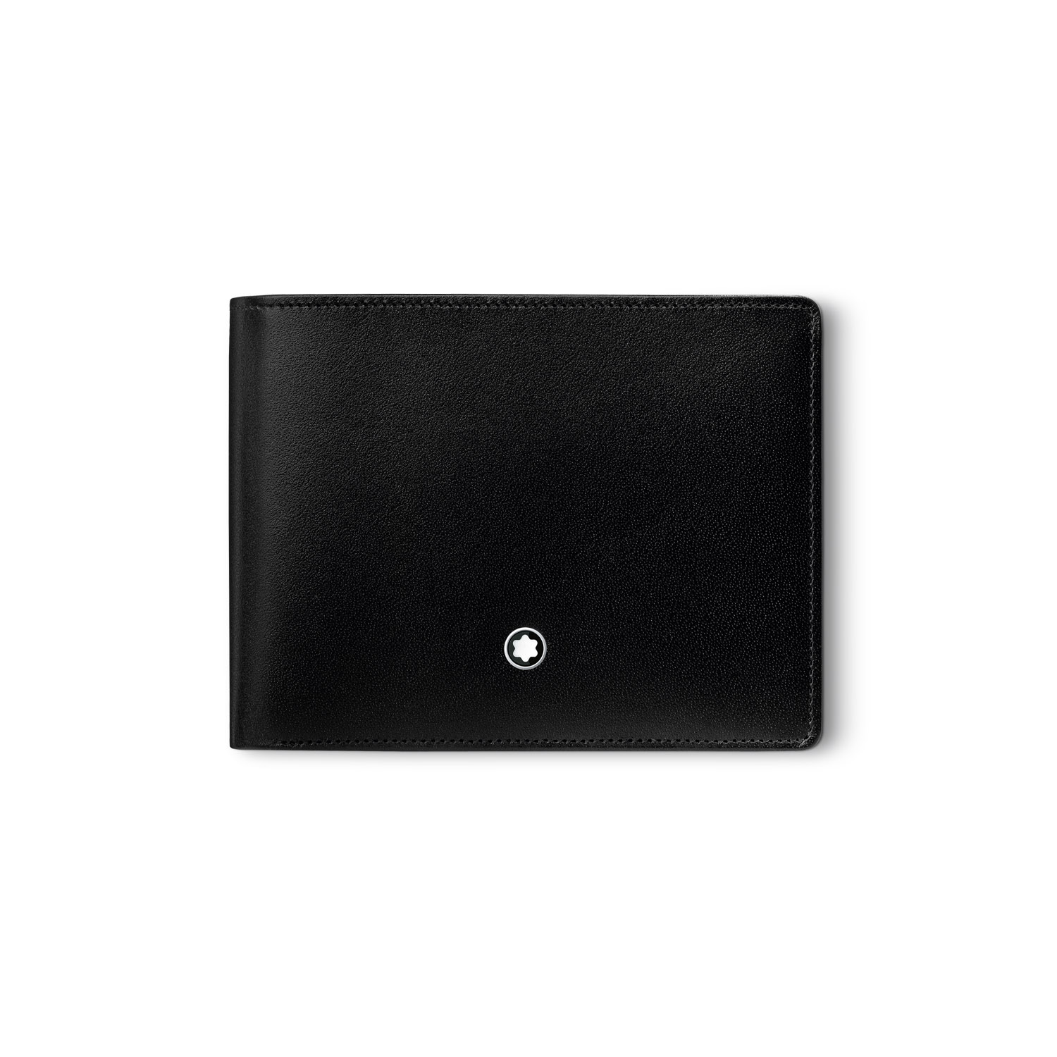 A Montblanc, Meisterstück black wallet crafted in full-grain cowhide with six credit card slots, two banknote compartments and two small additional pockets.