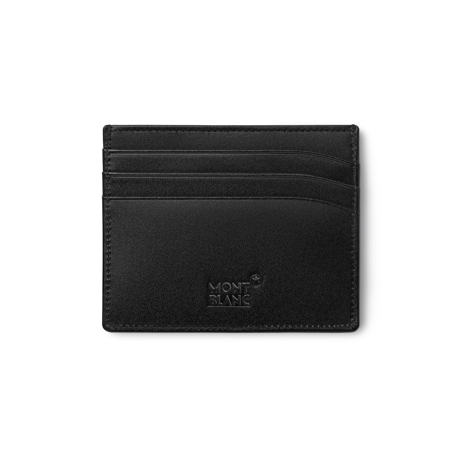 Montblanc, Meisterstück Black Pocket 6cc Holder Montblanc, Meisterstück black pocket card holder crafted in full-grain calfskin leather and black jacquard lining with six pockets for credit or business cards and an additional small pocket.