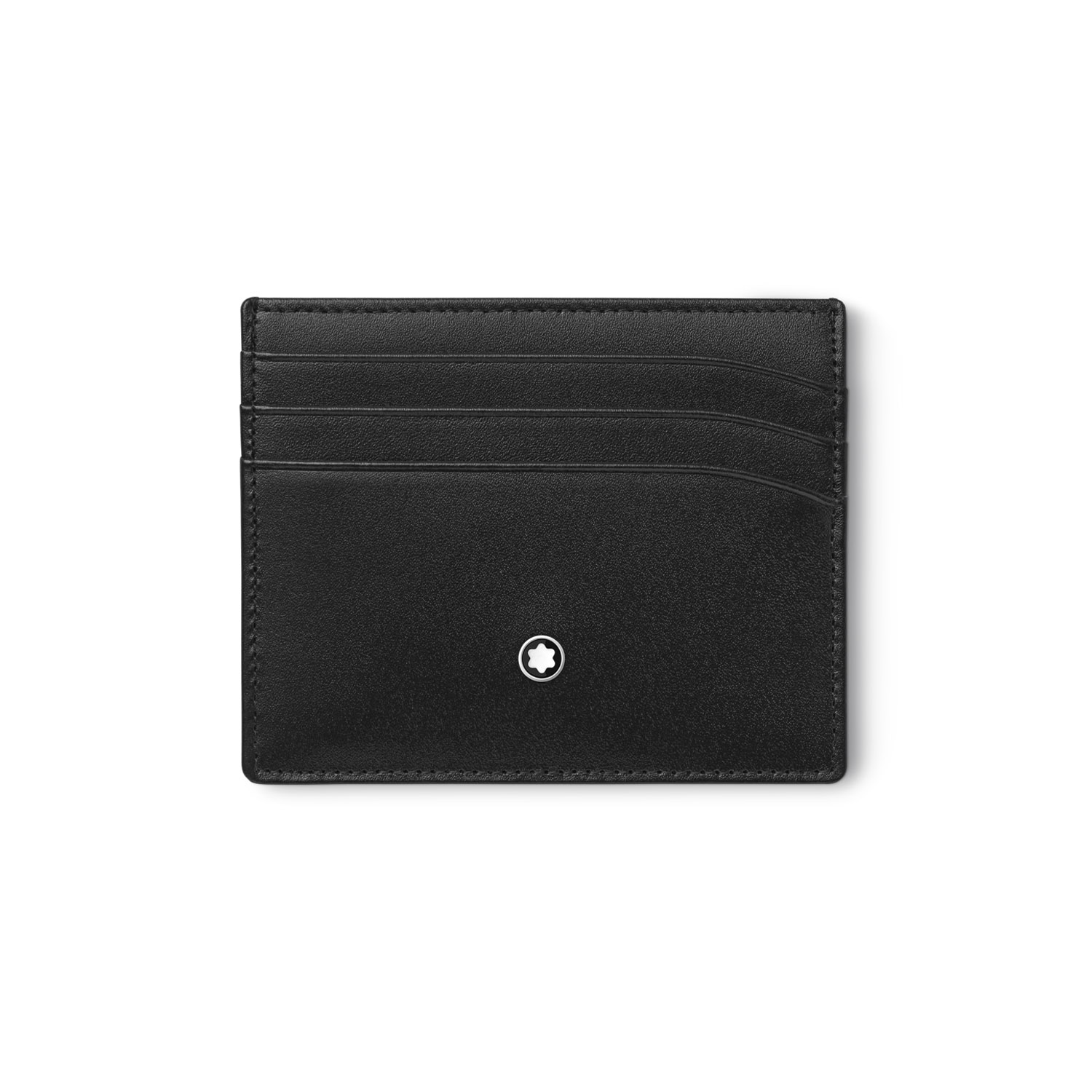 Montblanc, Meisterstück Black Pocket 6cc Holder Montblanc, Meisterstück black pocket card holder crafted in full-grain calfskin leather and black jacquard lining with six pockets for credit or business cards and an additional small pocket.