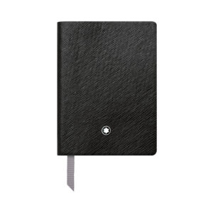 A Montblanc, Fine Stationery #145 black lined notebook featuring 64 sheets and designed with a traditional look in the finest Saffiano-printed leather.