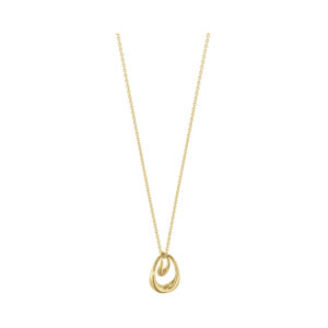 An 18ct yellow gold interlocking, circular pendant and chain from Georg Jensen's Offspring collection.