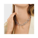 A sterling silver, graduated interlocking link necklace from Georg Jensen's Offspring collection.