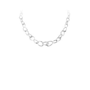 A sterling silver, graduated interlocking link necklace from Georg Jensen's Offspring collection.