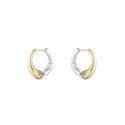 A pair of sterling silver and 18ct yellow gold large hoop earrings belonging to Georg Jensen's Reflect collection, for pierced ears.