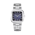 Herbelin, Cap Camarat Square with a 39mm stainless steel case and bracelet strap featuring a date function and a blue dial.