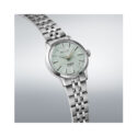 Seiko, Presage ‘Frozen Mojito’ Diamond Cocktail Time, Automatic Women's Watch Seiko, Presage ‘Frozen Mojito’ Diamond Cocktail Time with a 34mm stainless steel case and bracelet strap featuring a date function and a green diamond set dial.
