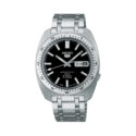 Seiko, 5 Sports Black Heritage Design Recreation Limited Edition, Automatic Men's Watch Seiko, 5 Sports Black Heritage Design Recreation Limited Edition with a 38.2mm stainless steel case and bracelet strap featuring a day date function and a black dial and a silver bezel.