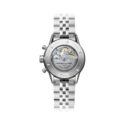 Raymond Weil, Freelancer with a 43.5mm stainless steel case and bracelet strap featuring a chronograph and a white dial with a black bezel.