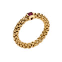 FOPE, Souls Collection, 18ct Yellow Gold Ruby Flex'It Ring An 18ct yellow gold Flex'It ring set with a single red ruby belonging to FOPE's Souls collection.