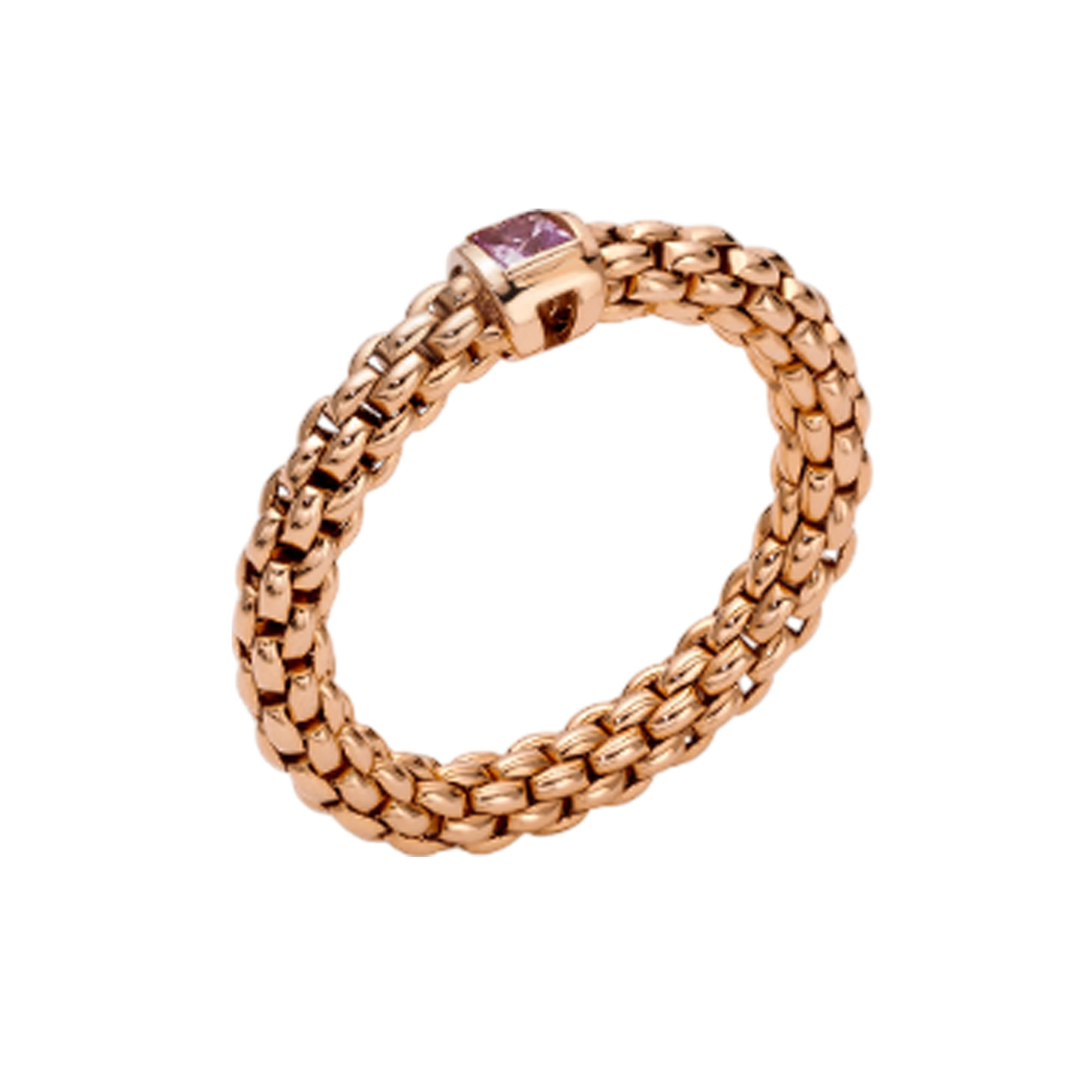 FOPE, Souls Collection, 18ct Rose Gold Pink Sapphire Flex'It Ring