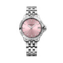 Raymond Weil, Tango with a 30mm stainless steel case and bracelet strap featuring a date function and a pink dial.