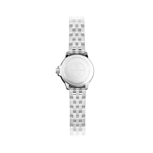 Raymond Weil, Tango with a 30mm stainless steel case and bracelet strap featuring a date function and a pink dial.