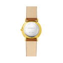 Herbelin, Classique with a 38mm yellow gold PVD coated stainless steel case with a brown leather strap featuring a date function and a white dial.