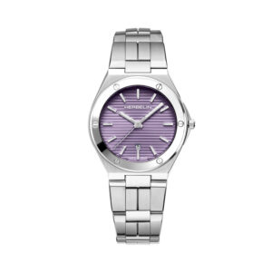 Herbelin, Cap Camarat with a 33mm stainless steel case and bracelet strap featuring a date function and a purple dial.