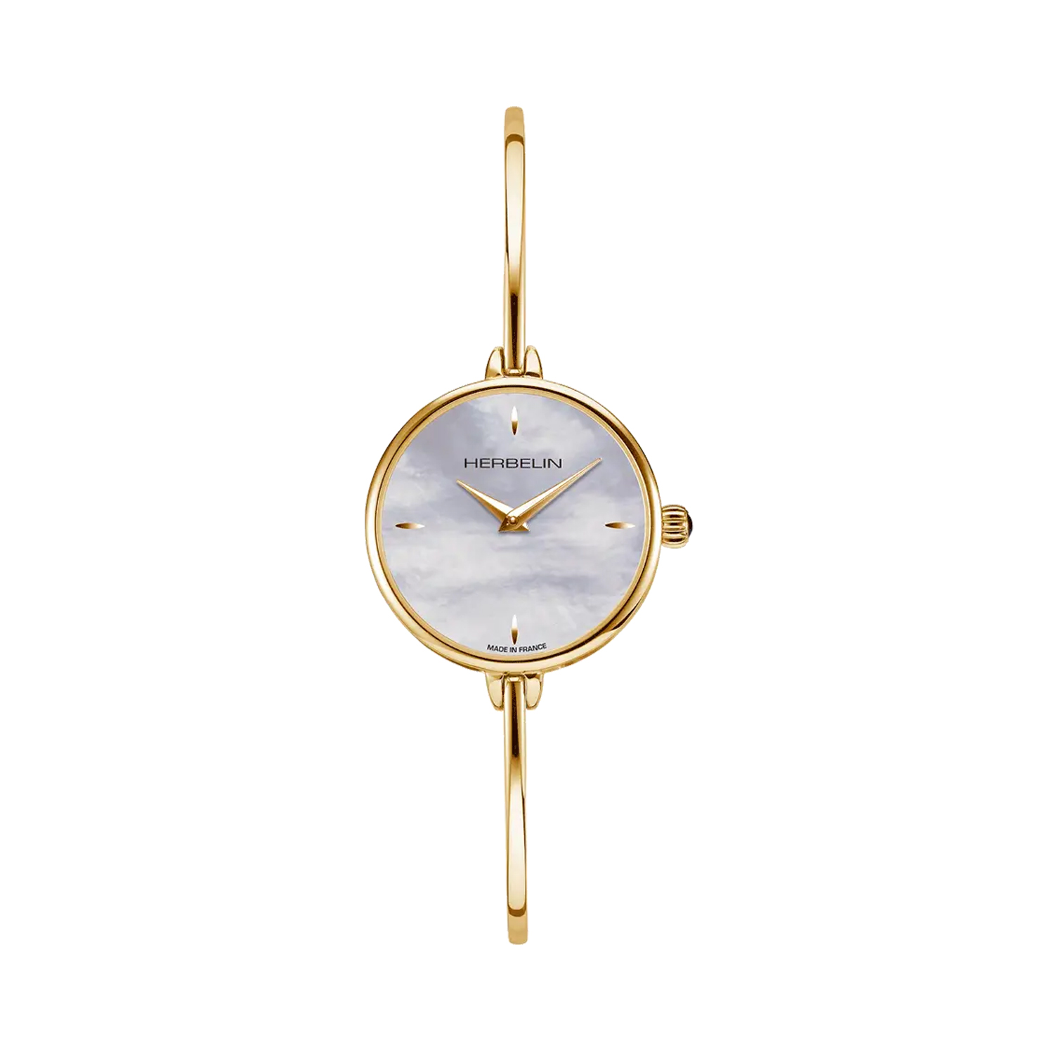 Herbelin, Fil with Mother of Pearl, Quartz Women's Watch Herbelin, Fil with a 26mm yellow gold PVD coated stainless steel case and bracelet strap featuring a mother of pearl dial.