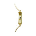 Herbelin, Fil with a 24mm square yellow gold PVD coated stainless steel case and bracelet strap featuring a black dial.