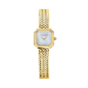 Herbelin, Octogône with a 22.2mm stainless steel and yellow gold PVD coated case and bracelet strap featuring a white mother of pearl dial.