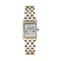 Herbelin, Art Déco with a 20.3 x 24.4mm rectangular stainless steel and yellow gold PVD coated case and bracelet strap featuring a silver dial.