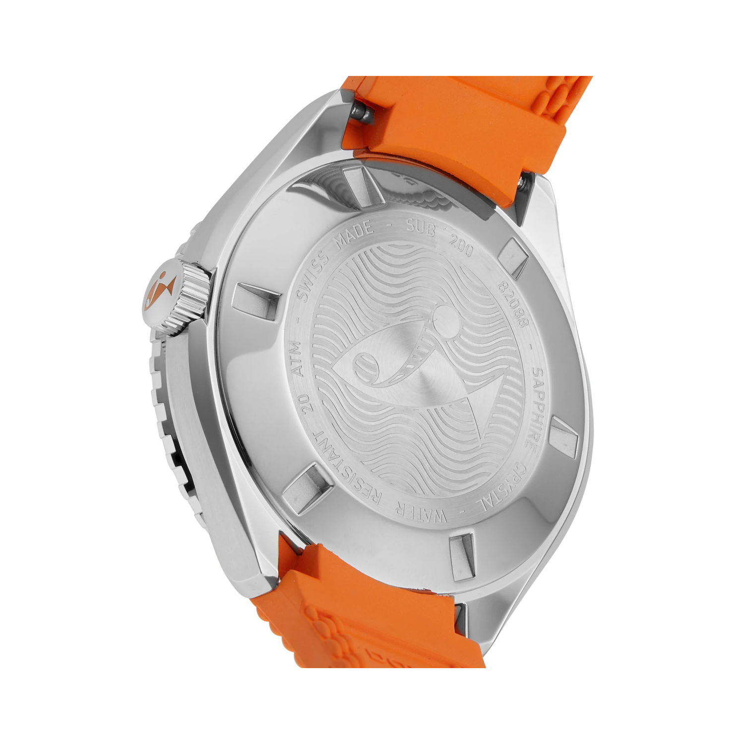 DOXA SUB 200, Professional Orange Strap, Automatic Men's Watch DOXA SUB 200, Professional with a 42mm stainless steel case and orange rubber strap featuring a date function and an orange dial with a black bezel.