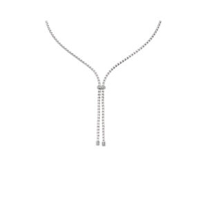 An 18ct white gold necklace with a single 18ct white gold diamond set rondel belonging to FOPE’s EKA collection.