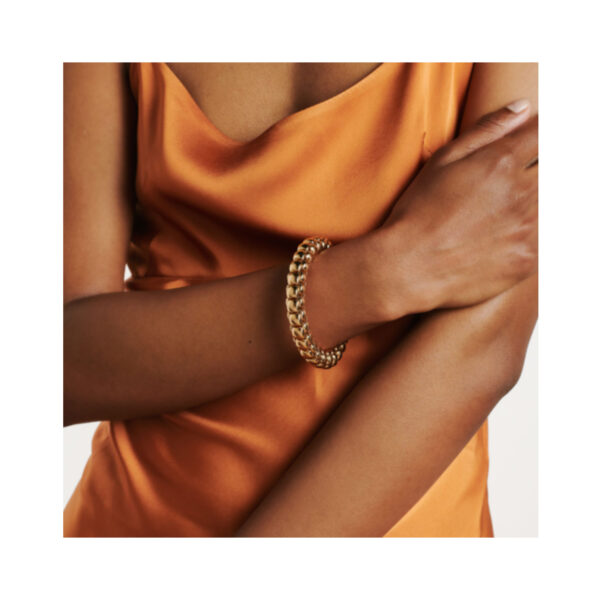 An 18ct yellow gold Flex'It bracelet belonging to FOPE's Luna collection.