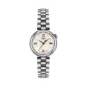 Tissot, Desir with a 28mm stainless steel case and bracelet strap featuring a white mother of pearl dial.