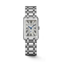 Longines, DolceVita with a 20.8 x 32mm stainless steel dial and bracelet strap featuring a small seconds hand on a silver dial.