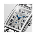 Longines, DolceVita with a 20.8 x 32mm stainless steel dial and bracelet strap featuring a small seconds hand on a silver dial.