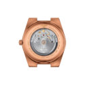 Tissot, PRX Powermatic 80 with a 40mm stainless steel and rose gold PVD coated case and bracelet strap featuring a date function and a blue dial.