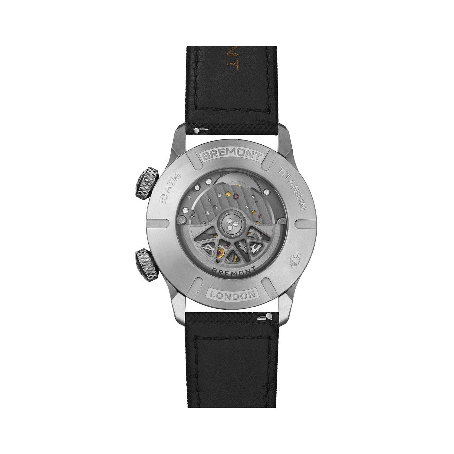 Bremont, Altitude MB Meteor with a 42mm titanium case and a black rubber strap featuring a date function, an orange barrel and a black dial.