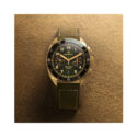 Bremont, Terra Nova 42.5 Chronograph Bronze with a 42.5mm cupro-aluminium bronze caze and a khaki green nubuck leather strap featuring a date function and chronograph on a gradient green dial.