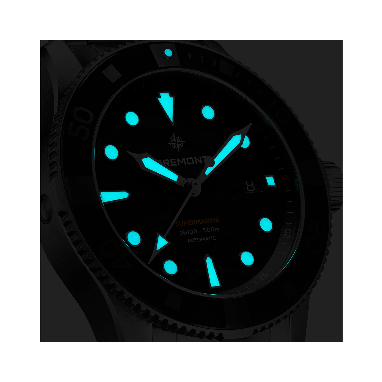 Bremont, Supermarine 500m 'Polar White', Automatic Men's Watch Bremont, Supermarine 500m 'Polar White' with a 43mm stainless steel case and bracelet strap featuring a date function and a white wave patterned dial.