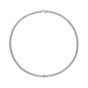 An 18ct white gold necklace with a single diamond set rondel, belonging to the FOPE Solo collection.