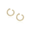 A pair of 18ct yellow gold brilliant cut diamond set swirl earrings, for pierced ears.