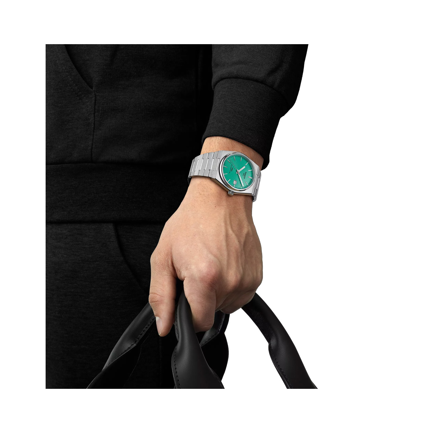 Tissot, PRX Powermatic 80 Light Green, Automatic Men's Watch Tissot, PRX Powermatic 80 with a 40mm stainless steel case and bracelet strap featuring a date function and light green dial.