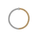 FOPE, Solo Collection, 18ct White & Yellow Gold Diamond Flex'It Bracelet: 0.01 carats An 18ct white and yellow gold Flex'It bracelet with a single white gold diamond set rondel belonging to FOPE's Solo collection.