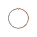 FOPE, Prima Collection, 18ct White & Rose Gold Diamond Flex'It Bracelet: 0.01 carats An 18ct white and rose gold Flex'It bracelet with a single rose gold diamond set rondel belonging to FOPE's Prima collection.
