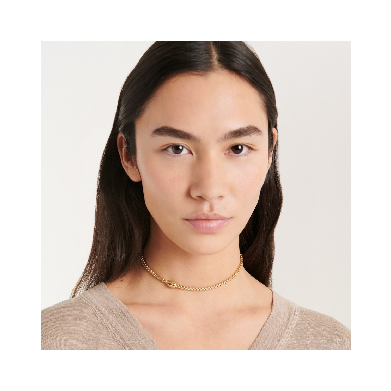 FOPE, EKA Collection, 18ct Yellow Gold Diamond Set Necklace: 0.01 carats An 18ct yellow gold Flex'It necklace with a single yellow gold diamond set rondel, belonging to FOPE's EKA collection.