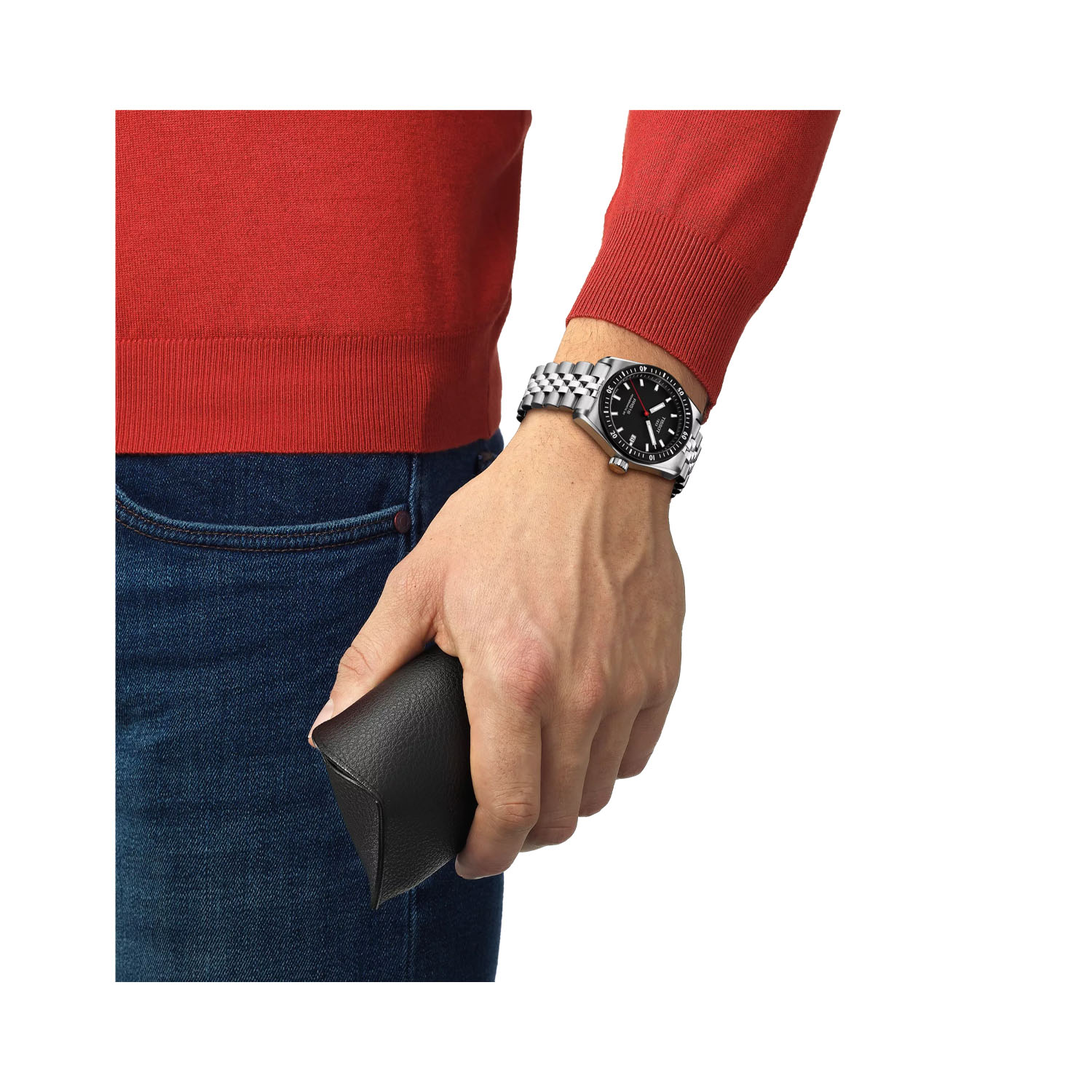 Tissot, PR516 Powermatic 80 Black, Automatic Men's Watch Tissot, PR516 Powermatic 80 with a 38mm stainless steel case and bracelet strap featuring a date function and a black dial and bezel.