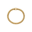 An 18ct yellow gold Flex'It bracelet with a double row diamond set rondel belonging to FOPE's EKA collection.