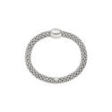 An 18ct white gold Flex'It bracelet with a single white gold diamond set polished rondel belonging to FOPE's Love Nest collection.